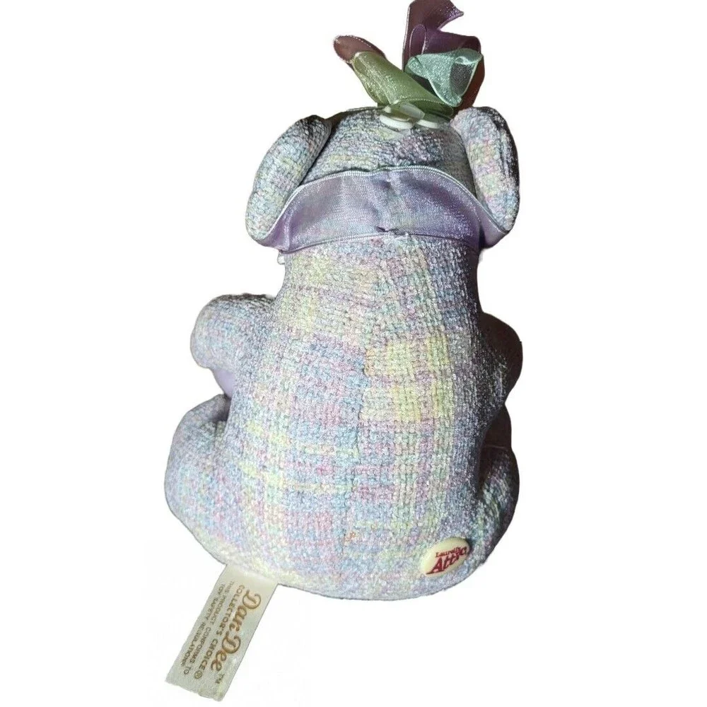 Dan Dee Laurell's Attic plaid tweed bear pastel blue purple with baby 8
